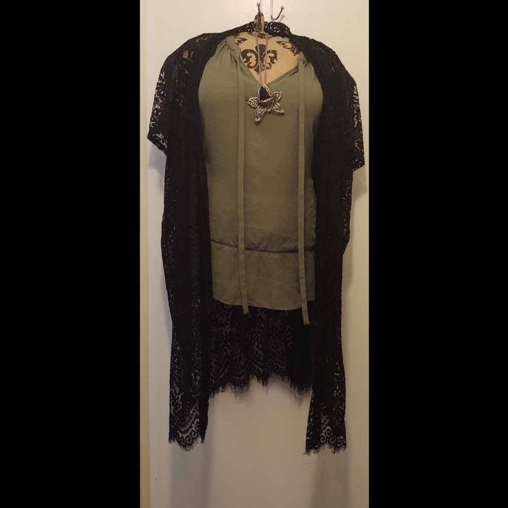 Marlow Long Black Maxi Lace Cardigan (Cardigan Only)